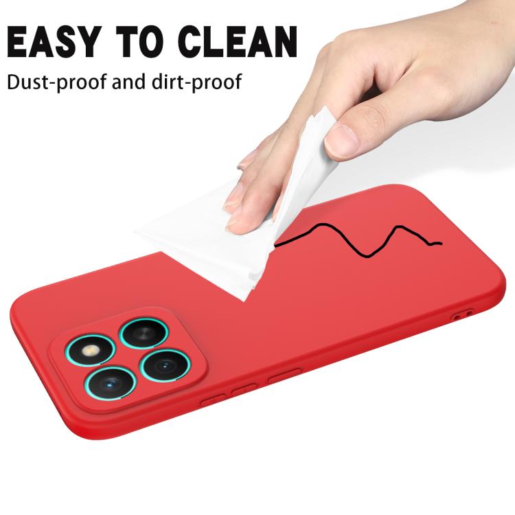 For Honor X8c 4G Solid Color Liquid Silicone Dropproof Full Coverage Phone Case(Red)