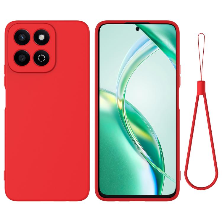 For Honor X6b 5G / Play 60 Plus Solid Color Liquid Silicone Dropproof Full Coverage Phone Case(Red)