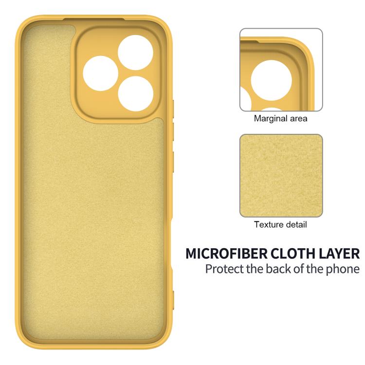 For Honor 400 Lite Global Solid Color Liquid Silicone Dropproof Full Coverage Phone Case(Yellow)