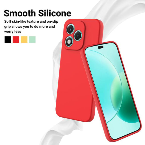 For Honor 400 Lite Global Solid Color Liquid Silicone Dropproof Full Coverage Phone Case(Red)