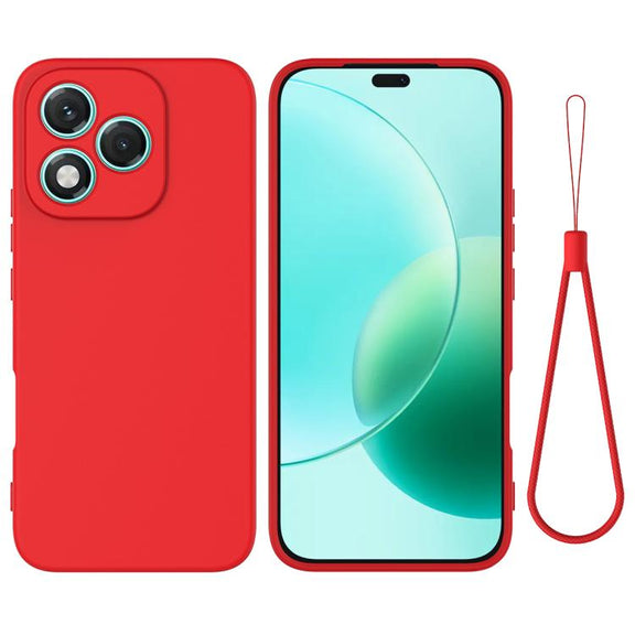 For Honor 400 Lite Global Solid Color Liquid Silicone Dropproof Full Coverage Phone Case(Red)