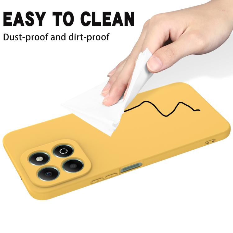For Honor X6c 4G Solid Color Liquid Silicone Dropproof Full Coverage Phone Case(Yellow)