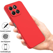 For Honor X6c 4G Solid Color Liquid Silicone Dropproof Full Coverage Phone Case(Red)