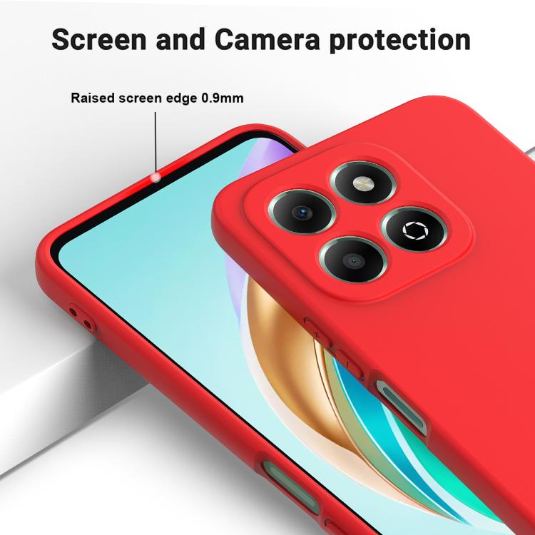 For Honor X6c 4G Solid Color Liquid Silicone Dropproof Full Coverage Phone Case(Red)