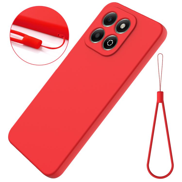 For Honor X6c 4G Solid Color Liquid Silicone Dropproof Full Coverage Phone Case(Red)