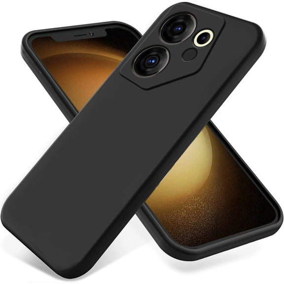 For Tecno Camon 20 Premier Pure Color Liquid Silicone Shockproof Phone Case(Black)