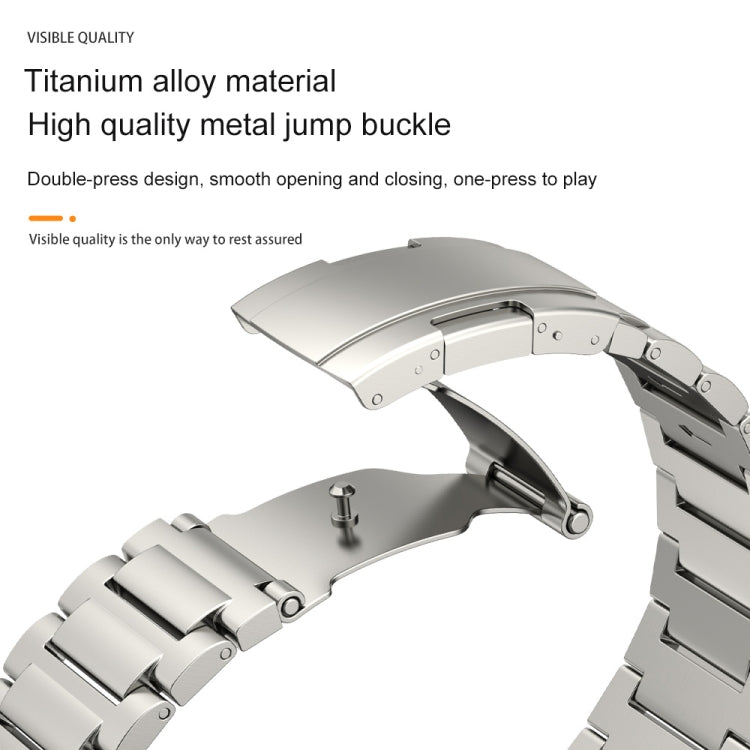 22mm Three Strains Vertical Riser Turtle Buckle Titanium Metal Watch Band(Black)