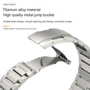 22mm Three Strains Vertical Riser Turtle Buckle Titanium Metal Watch Band(Silver)