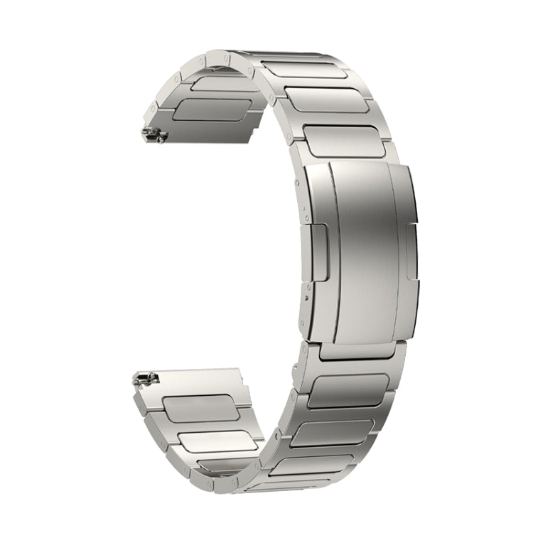 22mm Three Strains Uplift Turtle Buckle Titanium Metal Watch Band(Titanium Gray)
