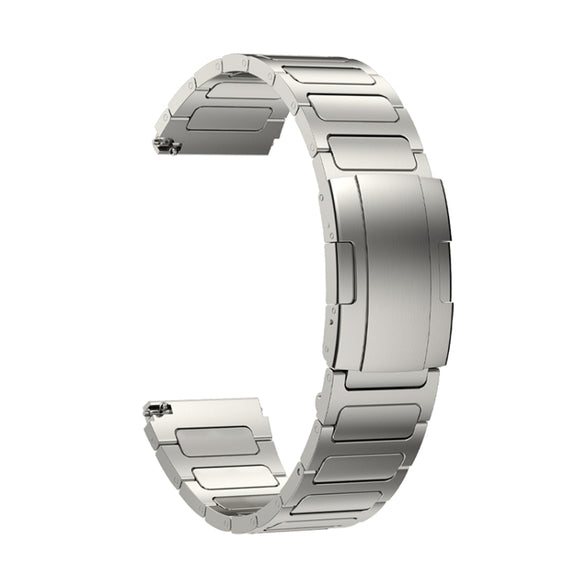 22mm Three Strains Uplift Turtle Buckle Titanium Metal Watch Band(Titanium Gray)