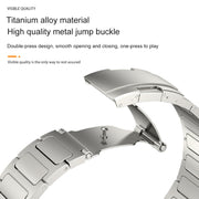 22mm Three Strains Uplift Turtle Buckle Titanium Metal Watch Band(Silver)