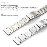 22mm Three Strains Uplift Turtle Buckle Titanium Metal Watch Band(Titanium Gray)