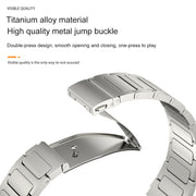 22mm Three Strains Uplift Jump Buckle Titanium Metal Watch Band(Silver)