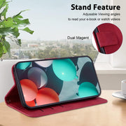 For Google Pixel 9 Pro 7-shaped Embossed Leather Phone Case(Red)
