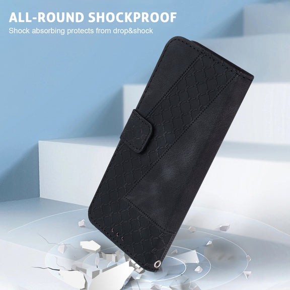 For Google Pixel 9 Pro 7-shaped Embossed Leather Phone Case(Black)