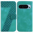 For Google Pixel 9 7-shaped Embossed Leather Phone Case(Green) - Google Cases by PMC TechLife | Online Shopping South Africa | PMC TechLife | Buy Now Pay Later Mobicred