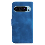 For Google Pixel 9 Seven-shaped Embossed Leather Phone Case(Blue)