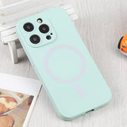 For iPhone 15 Pro Liquid Silicone Magsafe Phone Case(Light Cyan)