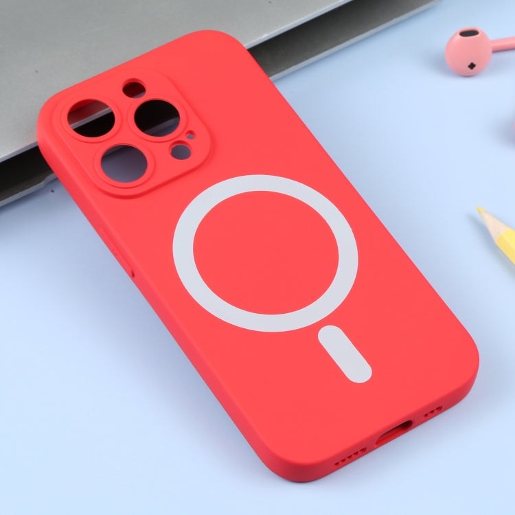 For iPhone 16 Pro Max Liquid Silicone Magsafe Phone Case(Red)