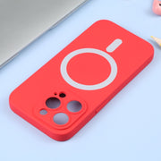 For iPhone 16 Pro Max Liquid Silicone Magsafe Phone Case(Red)