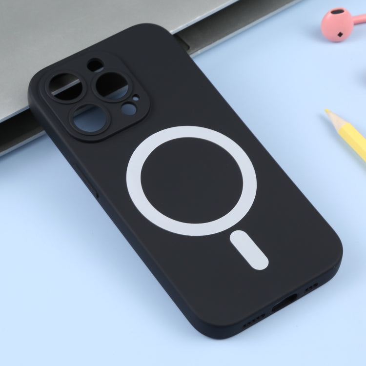 For iPhone 16 Pro Max Liquid Silicone Magsafe Phone Case(Black)