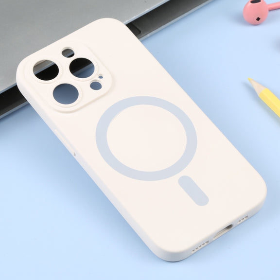 For iPhone 16 Pro Liquid Silicone Magsafe Phone Case(White)