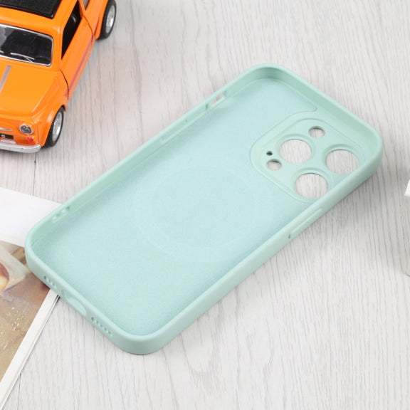 For iPhone 16 Pro Liquid Silicone Magsafe Phone Case(Light Cyan)