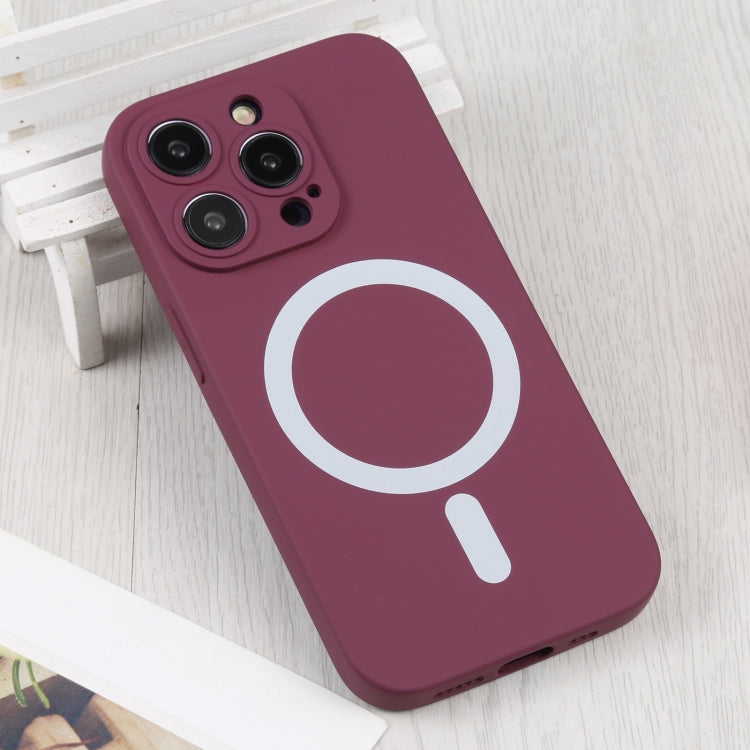 For iPhone 16 Pro Liquid Silicone Magsafe Phone Case(Wine Red)