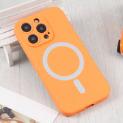 For iPhone 16 Pro Liquid Silicone Magsafe Phone Case(Orange)