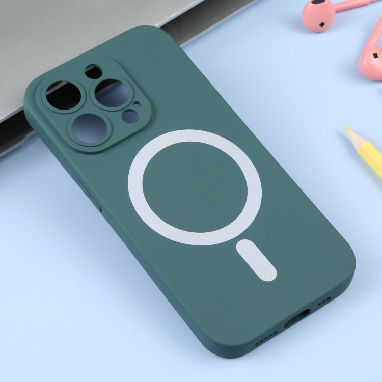 For iPhone 16 Plus Liquid Silicone Magsafe Phone Case(Dark Green)