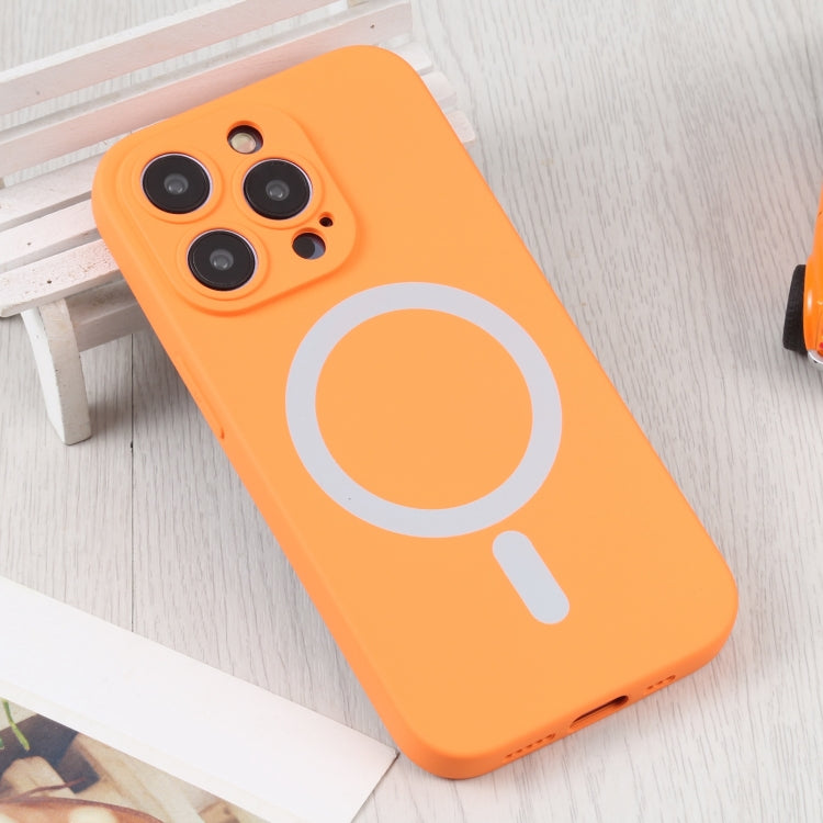 For iPhone 16 Plus Liquid Silicone Magsafe Phone Case(Orange)