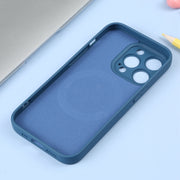 For iPhone 16 Liquid Silicone Magsafe Phone Case(Blue)
