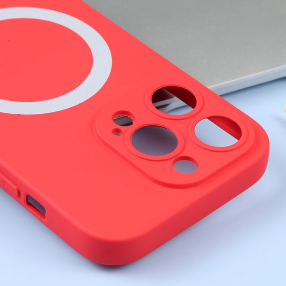 For iPhone 16 Liquid Silicone Magsafe Phone Case(Red)