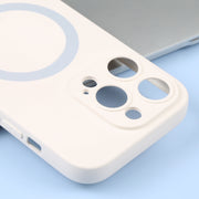 For iPhone 16 Liquid Silicone Magsafe Phone Case(White)