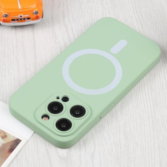 For iPhone 16 Liquid Silicone Magsafe Phone Case(Green)