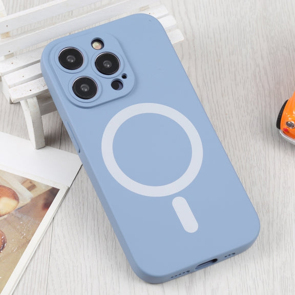 For iPhone 16 Liquid Silicone Magsafe Phone Case(Lavender Grey)