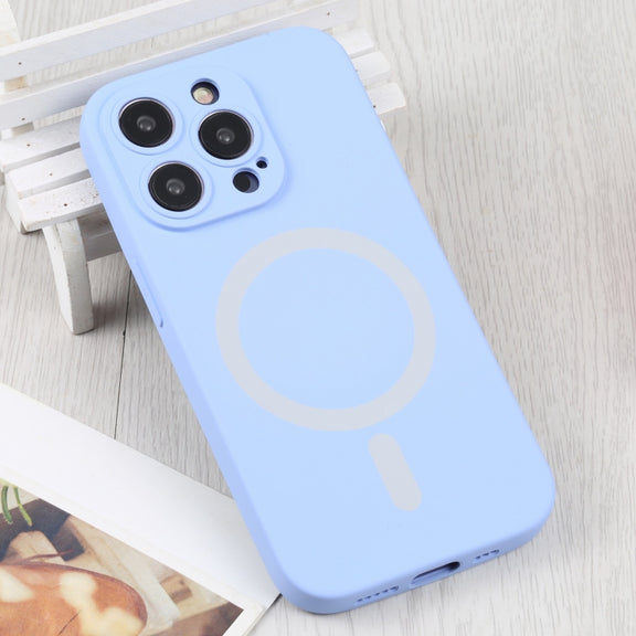 For iPhone 16 Liquid Silicone Magsafe Phone Case(Light Purple)