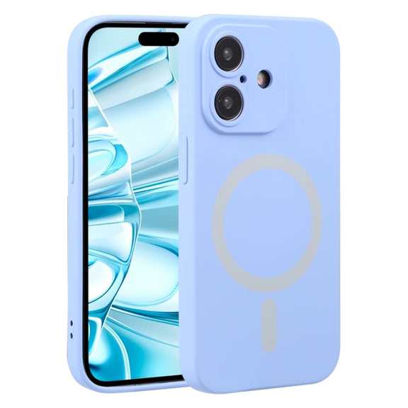 For iPhone 16 Liquid Silicone Magsafe Phone Case(Light Purple)