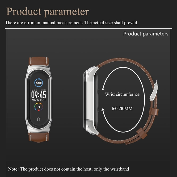 For Xiaomi Mi Band 8 Mijobs CS Case Microfiber PU Leather Watch Band(Blue Silver)
