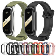 For Xiaomi Mi Band 8 Mijobs Plus Case Silicone Watch Band(Black)
