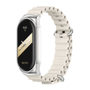 For Xiaomi Mi Band 8 Mijobs CS Case Marine Silicone Breathable Watch Band(Grey Silver)