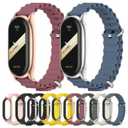 For Xiaomi Mi Band 8 Mijobs Plus Case Marine Silicone Breathable Watch Band(Yellow Gold)