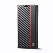 For Samsung Galaxy S24 5G LC.IMEEKE Carbon Fiber Leather Phone Case(Vertical Black)