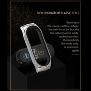 For Xiaomi Mi Band 8 Mijobs CS Case Milan Magnetic Stainless Steel Watch Band(Black)
