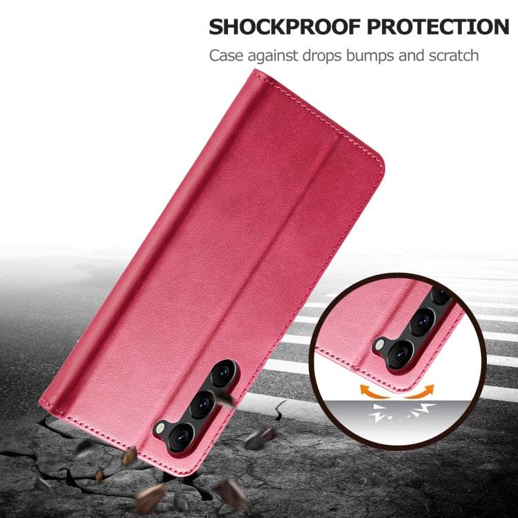 For Samsung Galaxy S24 5G LC.IMEEKE Calf Texture Leather Phone Case(Red)