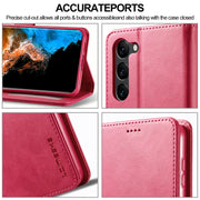 For Samsung Galaxy S24 5G LC.IMEEKE Calf Texture Leather Phone Case(Red)