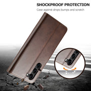 For Samsung Galaxy S24 5G LC.IMEEKE Calf Texture Leather Phone Case(Coffee)