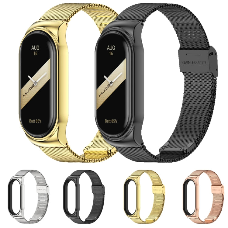 For Xiaomi Mi Band 8 Mijobs CS Case Milan Buckle Metal Watch Band(Black)