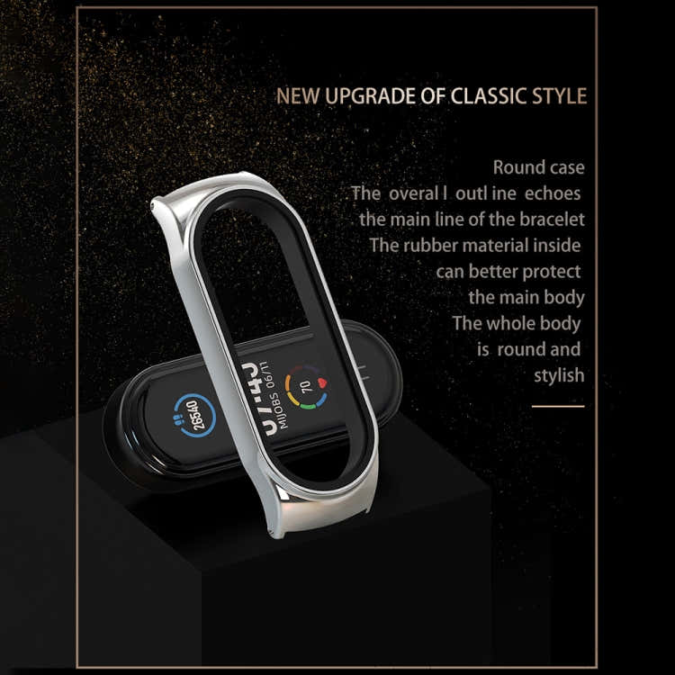 For Xiaomi Mi Band 8 Mijobs CS Case Milan Buckle Metal Watch Band(Silver)