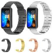 For Huawei Band 8 / 9 / 10 Mijobs Bamboo Buckle Stainless Steel Watch Band(Gold)